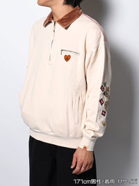 HALF ZIP SWEAT -IVORY-