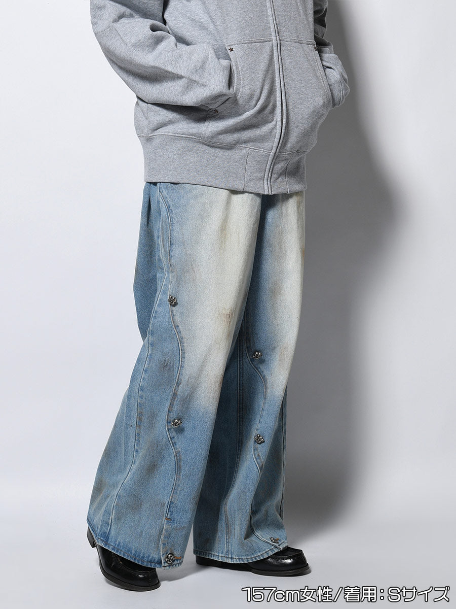 RAW WAVE DENIM PANTS -L.INDIGO-