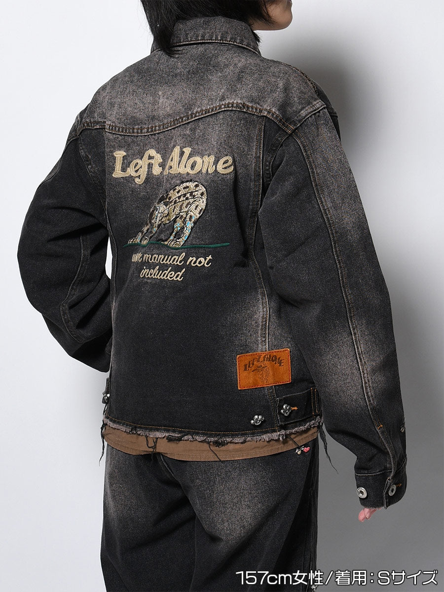 RAW WAVE DENIM JKT -BLACK-