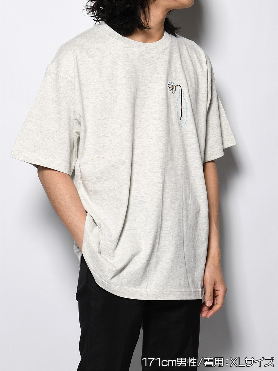 FLOWER BEHIND SS TEE -OATMEAL-