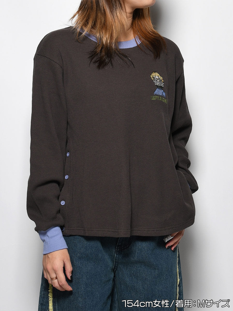 THERMAL RINGER LS TEE -CHARCOAL-