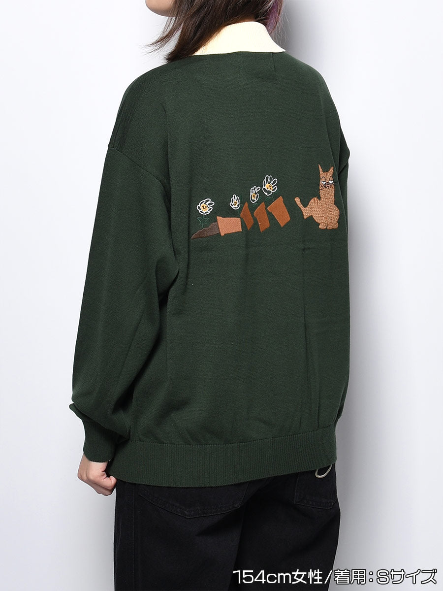 KNIT POLO -GREEN-