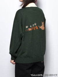 KNIT POLO -GREEN-
