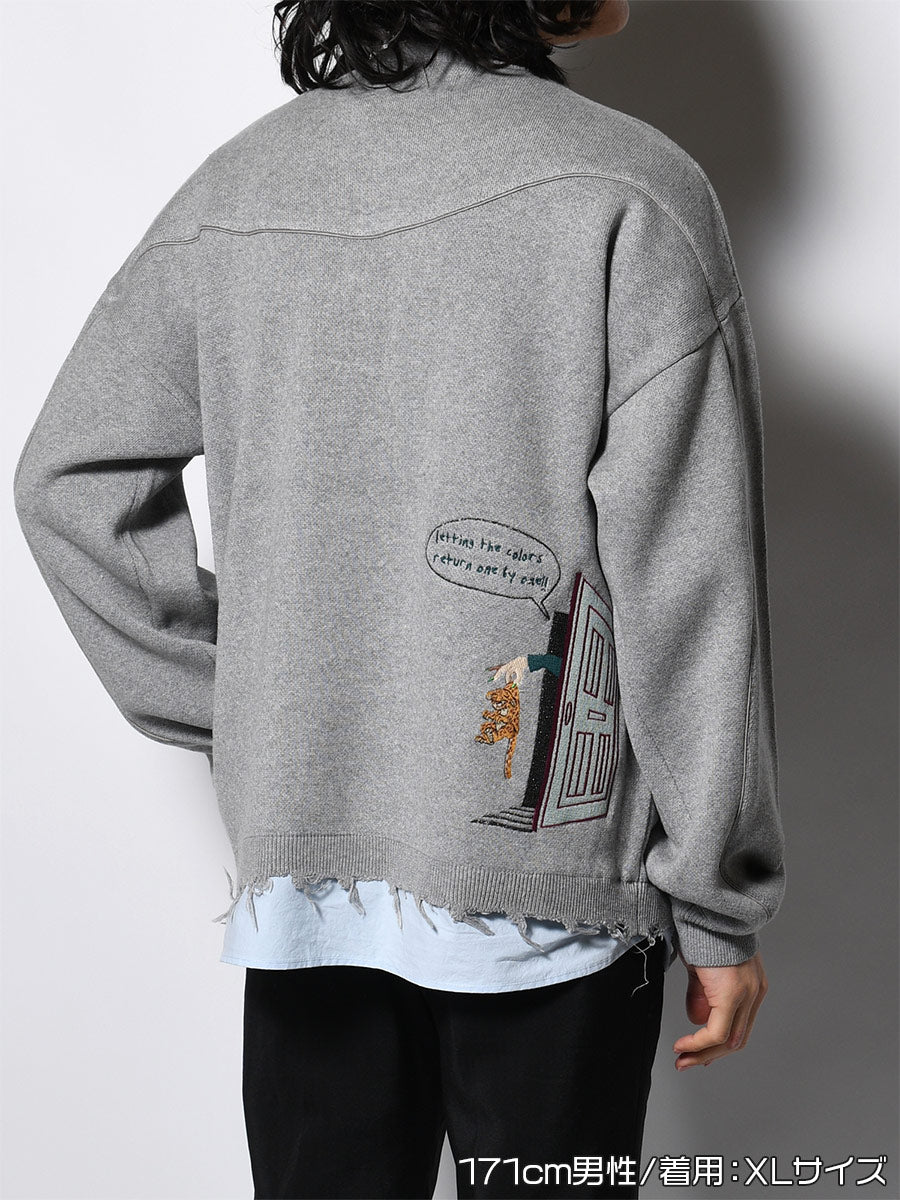 CREW KNIT -GREY-