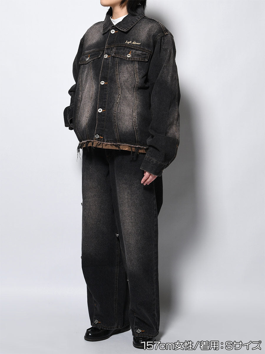 RAW WAVE DENIM JKT -BLACK-