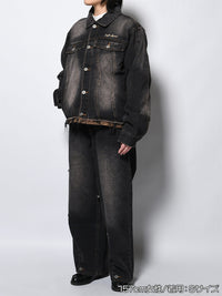 RAW WAVE DENIM JKT -BLACK-