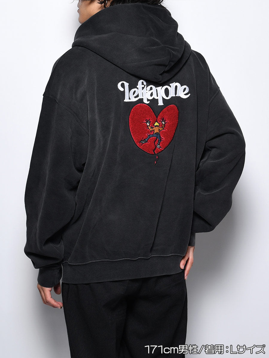 HEART ZIP PARKA -BLACK-