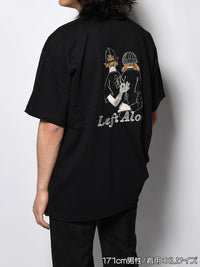 FLOWER BEHIND SS TEE -BLACK-