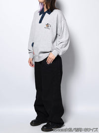 KNIT POLO -GREY-