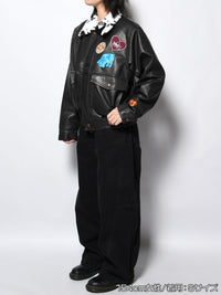 FAKE LEATHER JKT -BLACK-