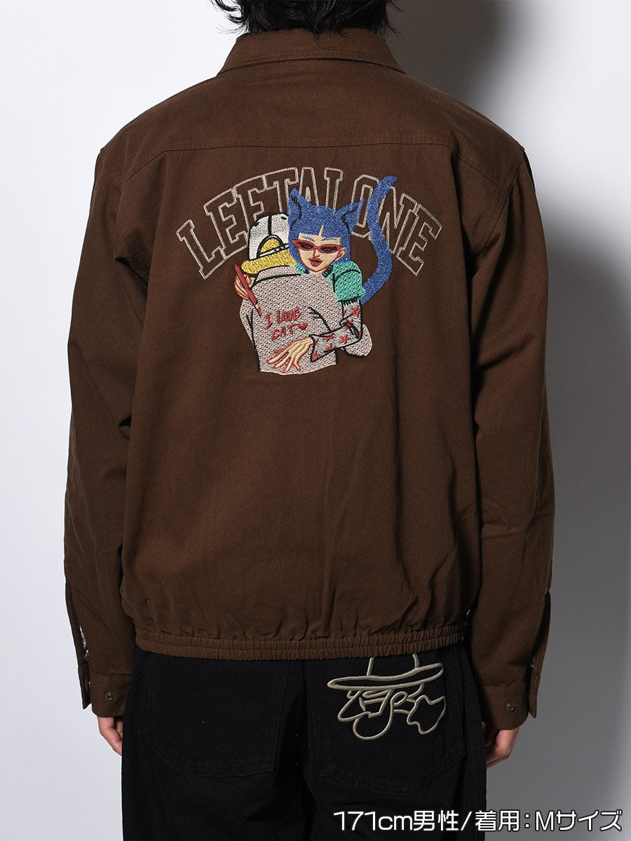 BLOUSON -BROWN-