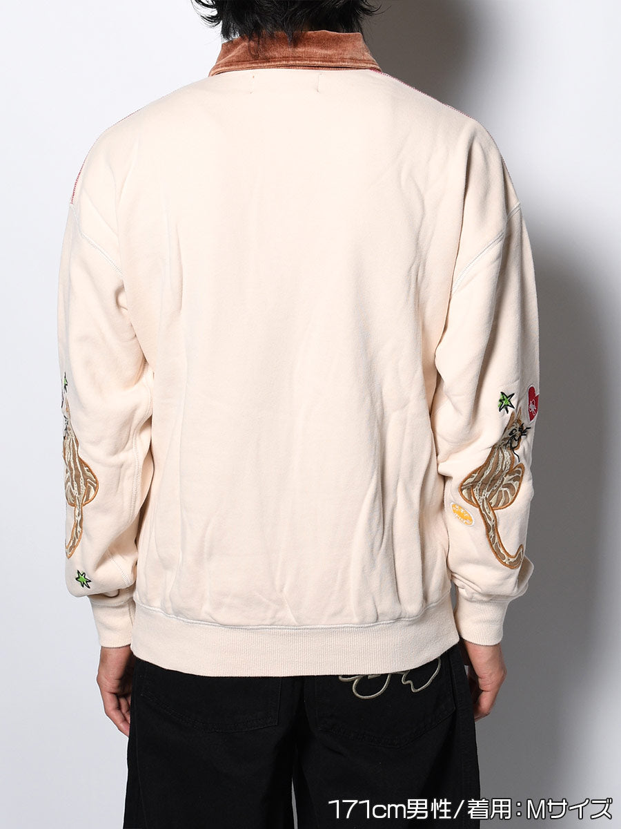 HALF ZIP SWEAT -IVORY-
