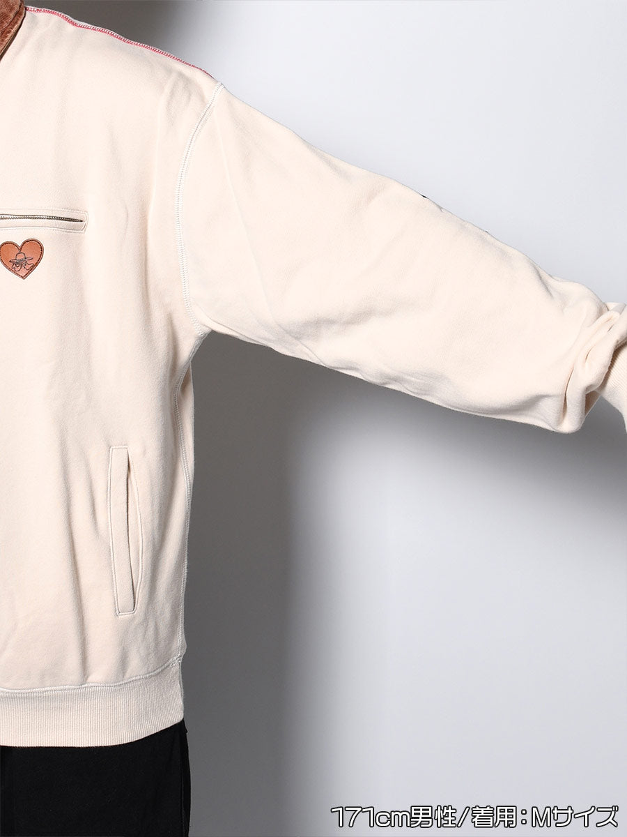 HALF ZIP SWEAT -IVORY-