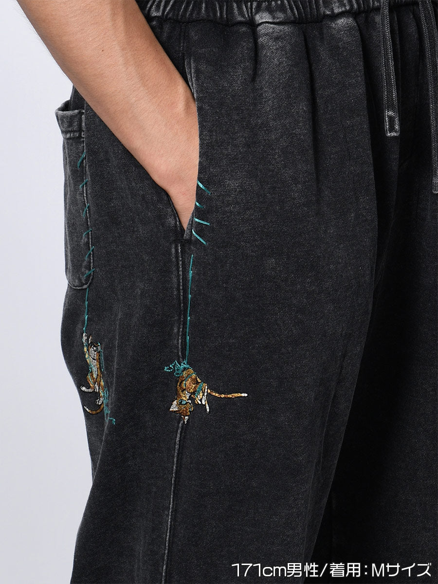 CAT SWEAT PANTS -BLACK-