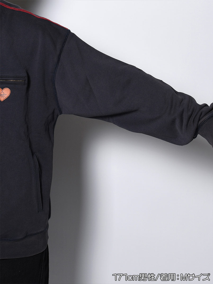 HALF ZIP SWEAT -CHARCOAL-