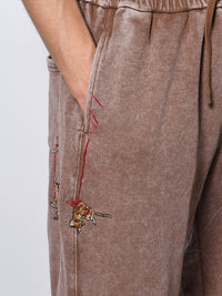 CAT SWEAT PANTS -BROWN-