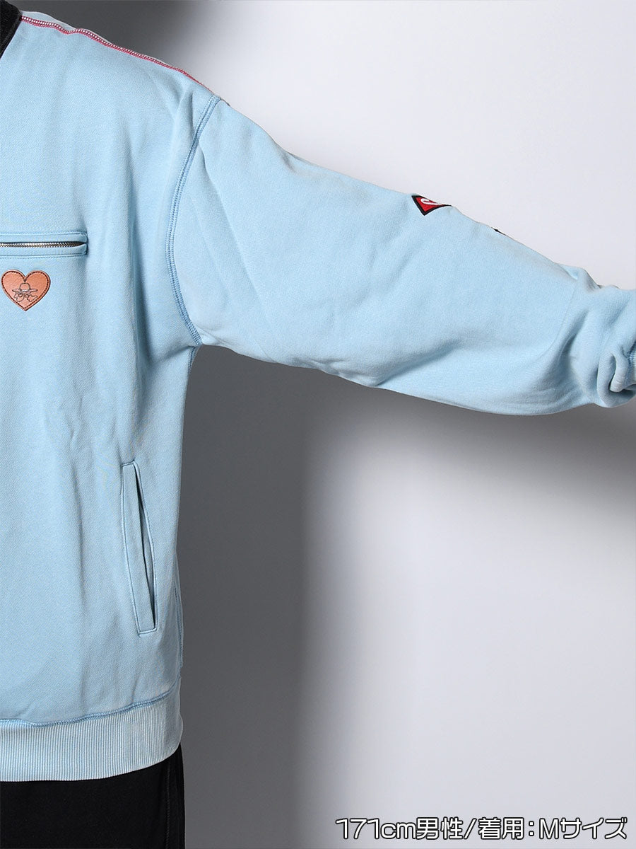 HALF ZIP SWEAT -LIGHT BLUE-