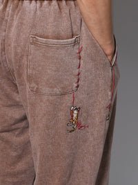 CAT SWEAT PANTS -BROWN-
