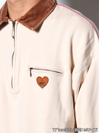 HALF ZIP SWEAT -IVORY-