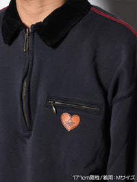 HALF ZIP SWEAT -CHARCOAL-