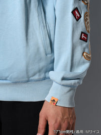 HALF ZIP SWEAT -LIGHT BLUE-