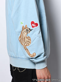 HALF ZIP SWEAT -LIGHT BLUE-