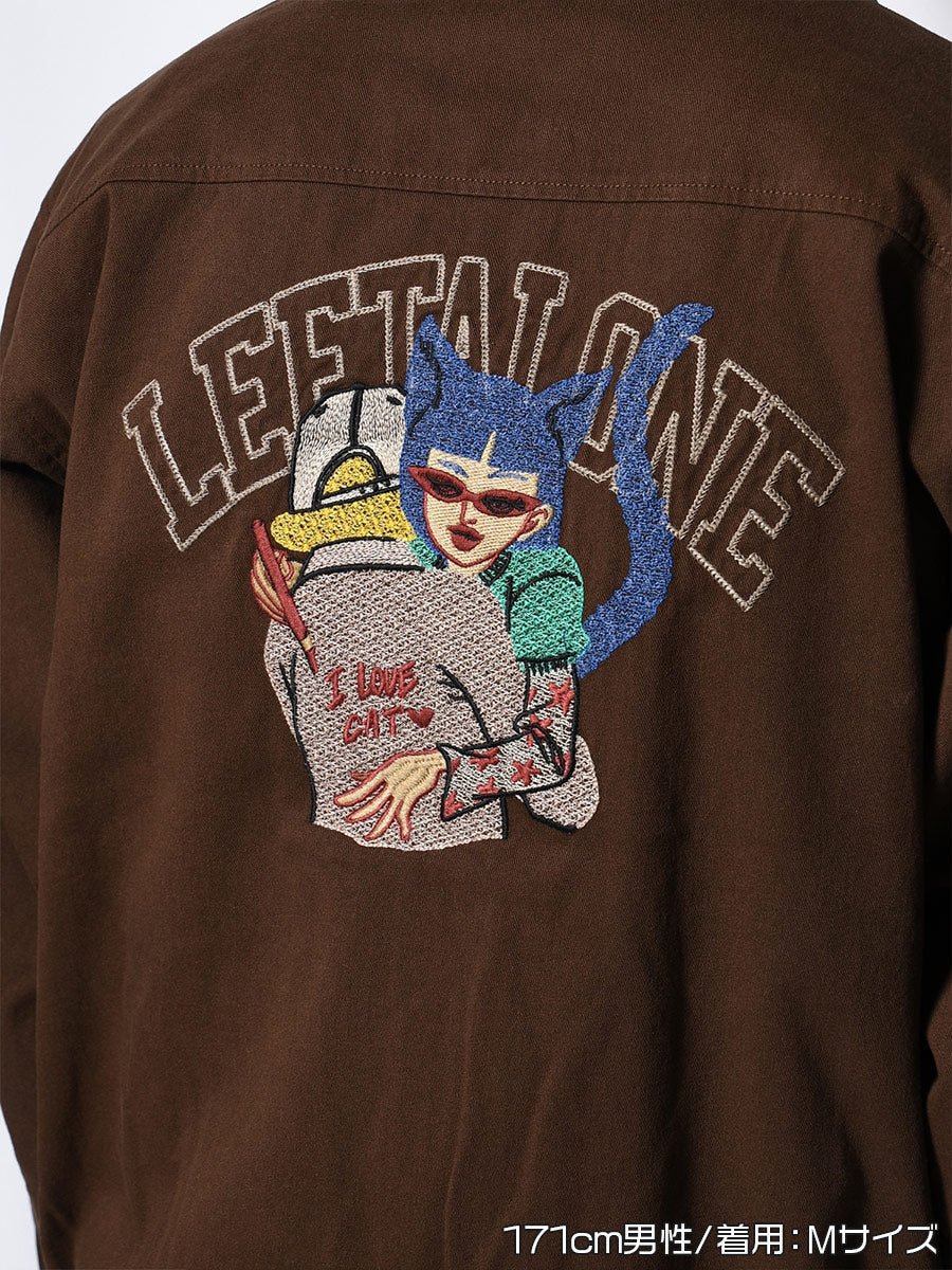 BLOUSON -BROWN-