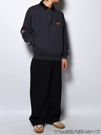 HALF ZIP SWEAT -CHARCOAL-