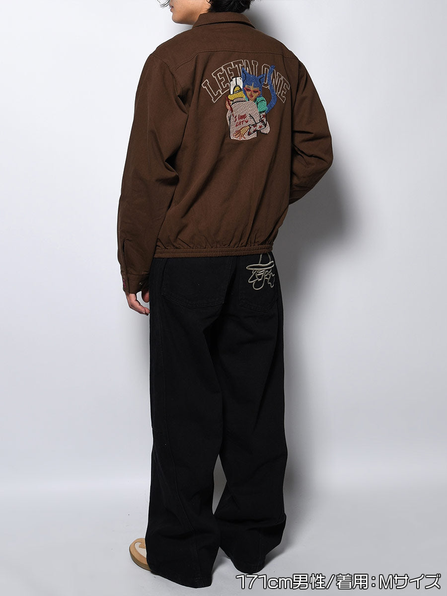 BLOUSON -BROWN-