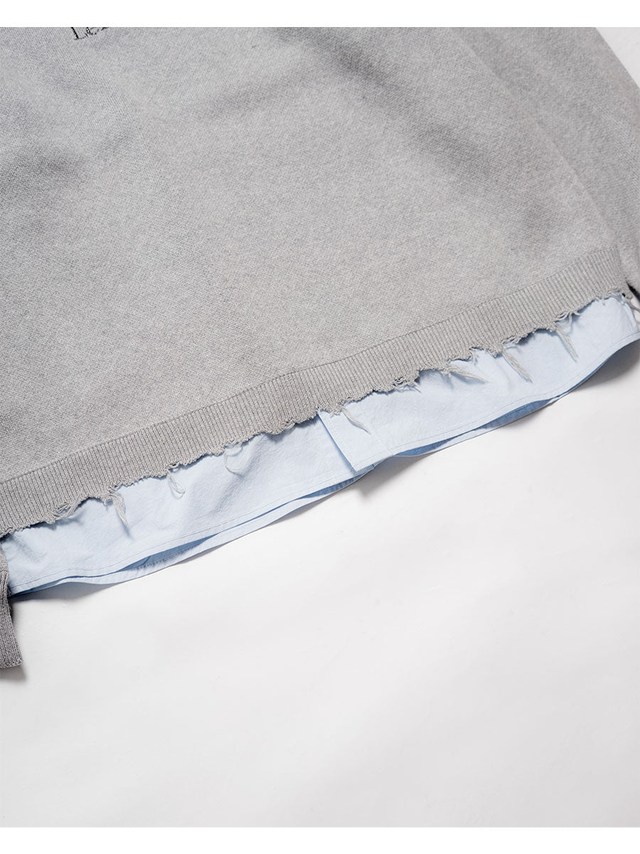 CREW KNIT -GREY-