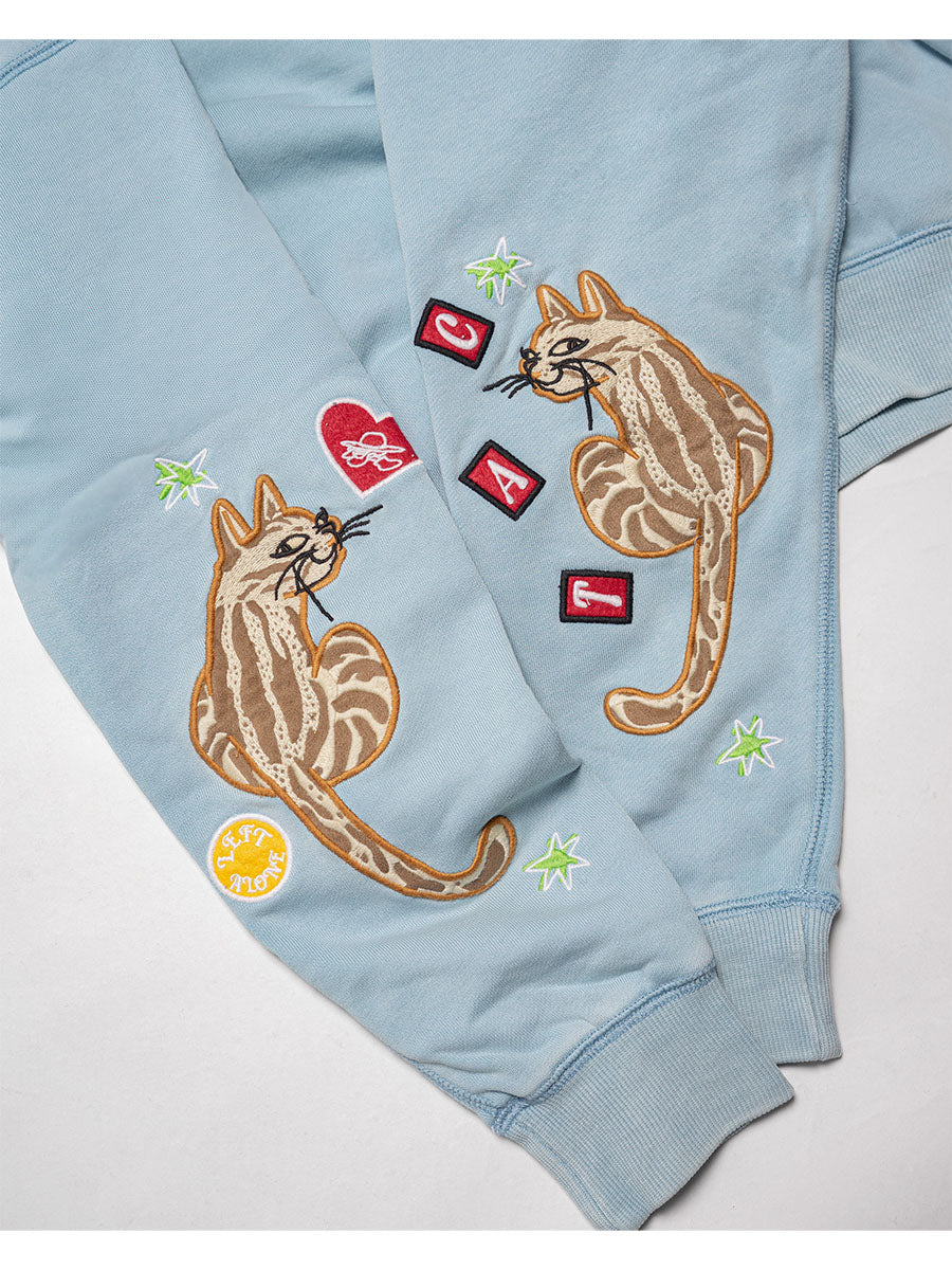 HALF ZIP SWEAT -LIGHT BLUE-