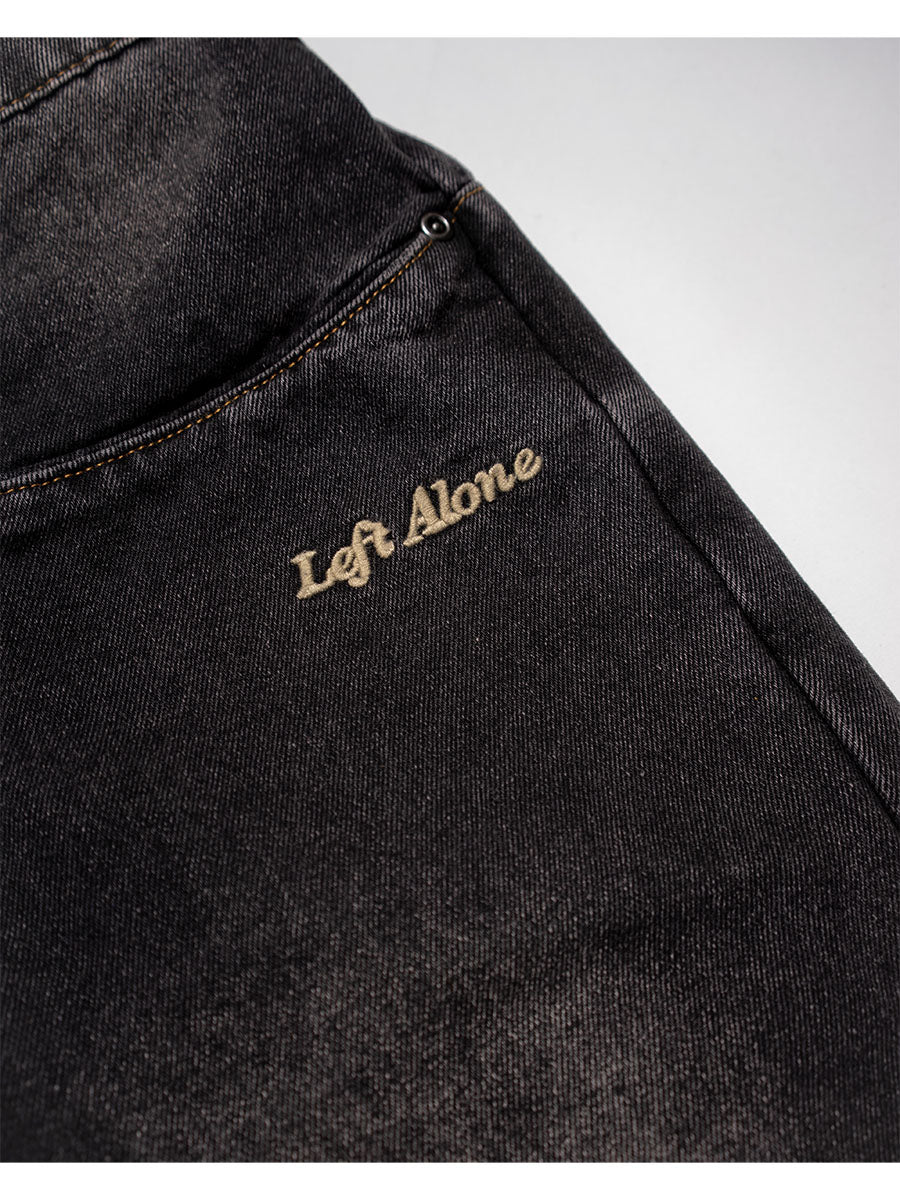 RAW WAVE DENIM PANTS -BLACK-