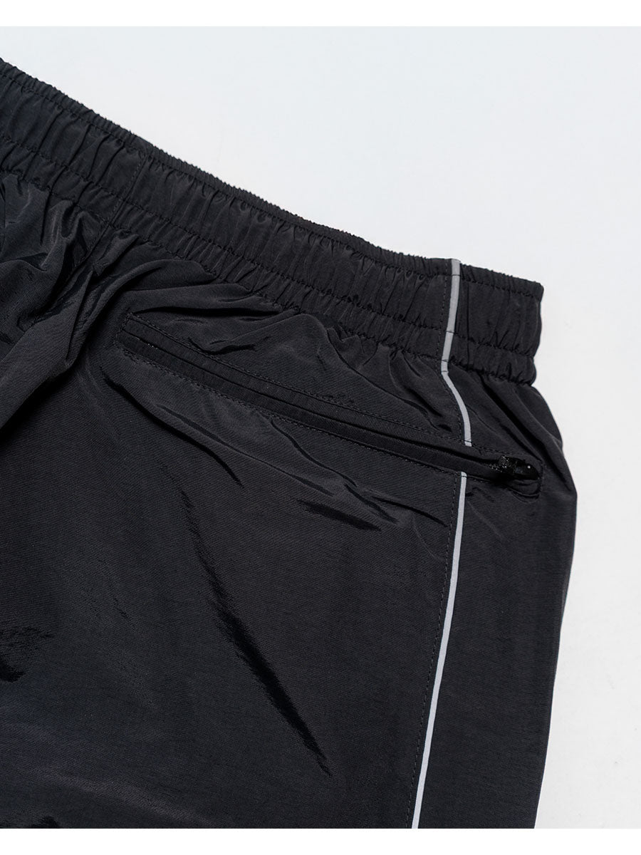 NYLON TRACK PANTS -BLACK-