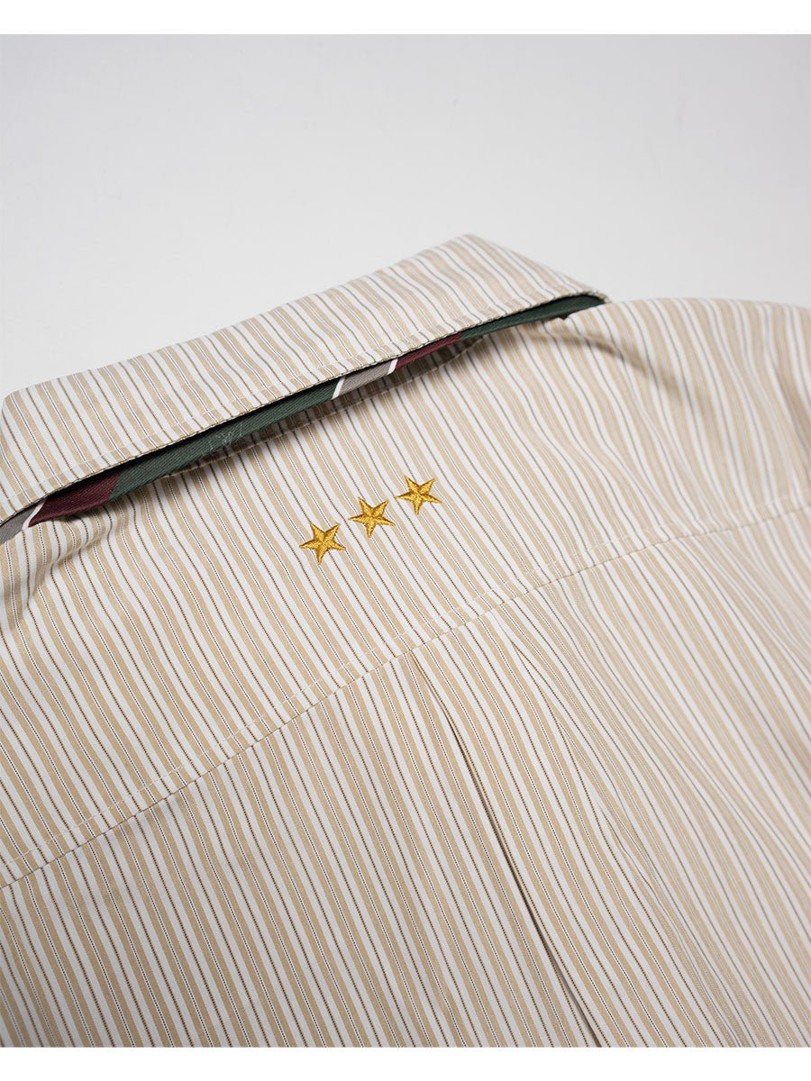 TIE STRIPE LS SHIRT -BEIGE-