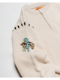 HENLEY STITCH KNIT -IVORY-