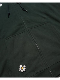 FLOWER ZIP PARKA -GREEN-