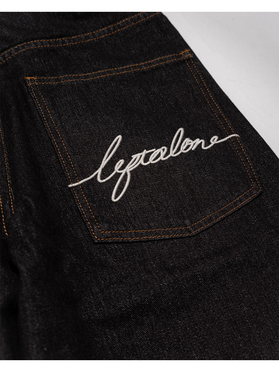 ONE WASH DENIM PANTS -BLACK-