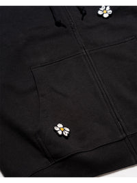 FLOWER ZIP PARKA -BLACK-