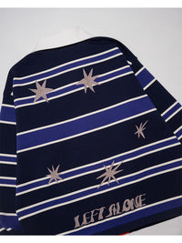 WIDE BORDER KNIT SH -NAVY-