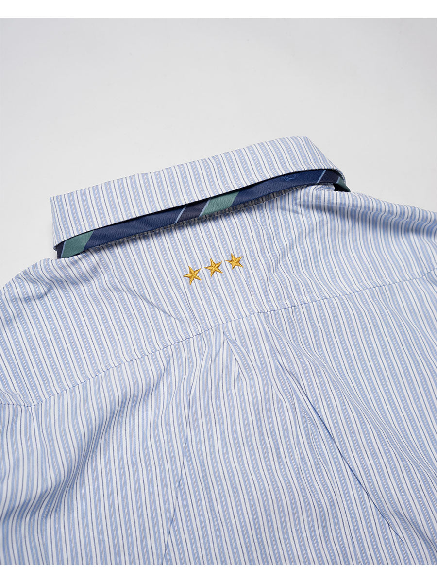 TIE STRIPE LS SHIRT -LIGHT BLUE-