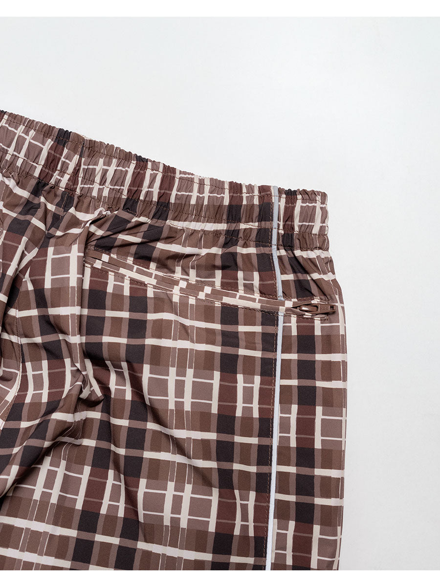 NYLON TRACK PANTS -CHECK-
