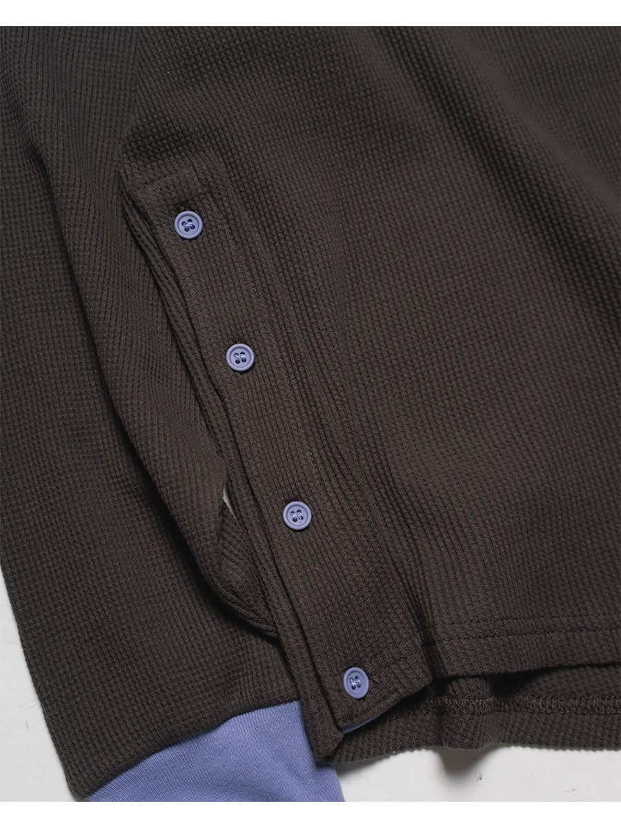 THERMAL RINGER LS TEE -CHARCOAL-