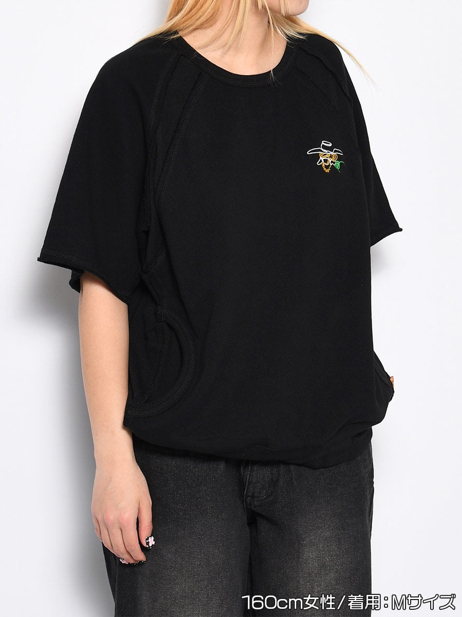 SWEAT S/S TEE -BLACK-