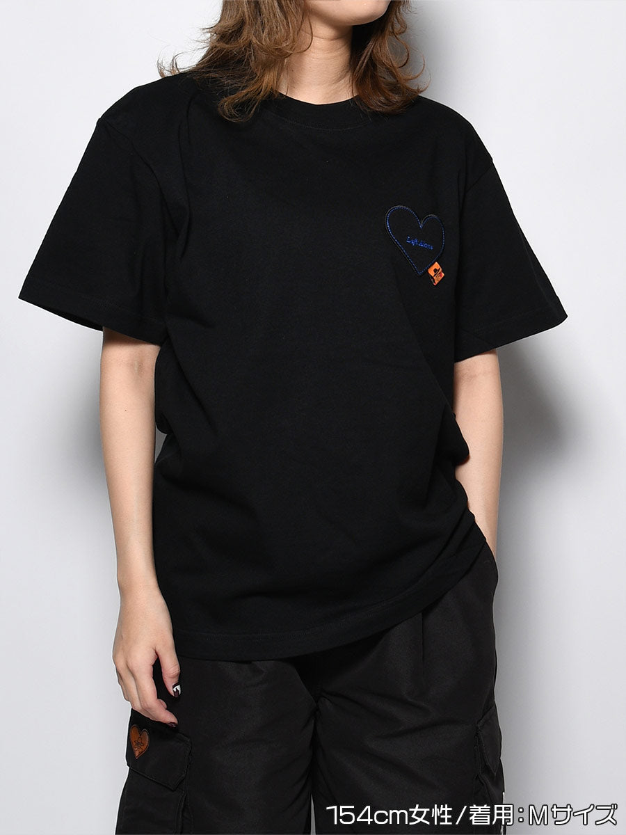 HEART POCKET TEE -BLACK-