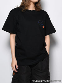 HEART POCKET TEE -BLACK-