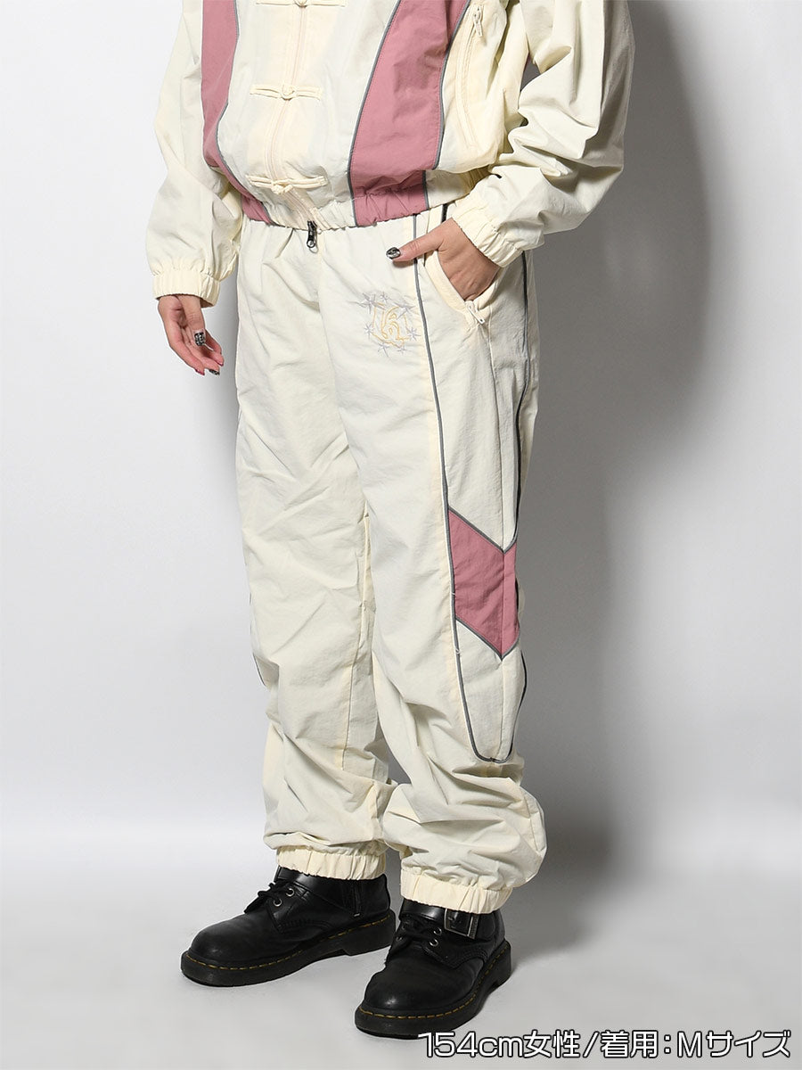 NYLON TRACK PANTS -IVORY-