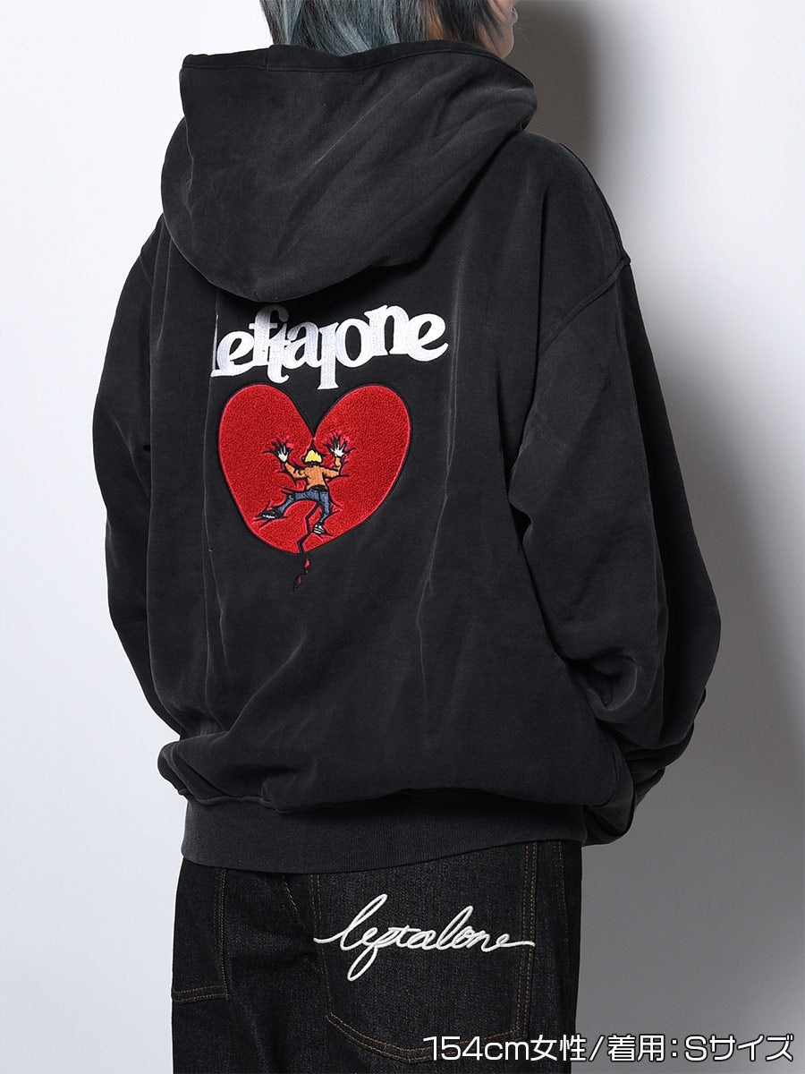 HEART ZIP PARKA -BLACK-