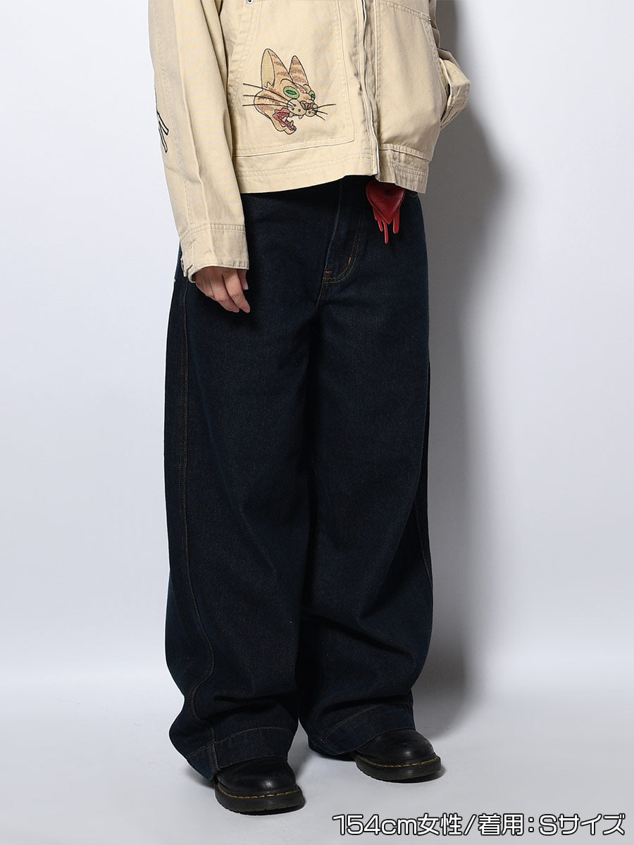 ONE WASH DENIM PANTS -INDIGO-