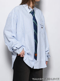 TIE STRIPE LS SHIRT -LIGHT BLUE-