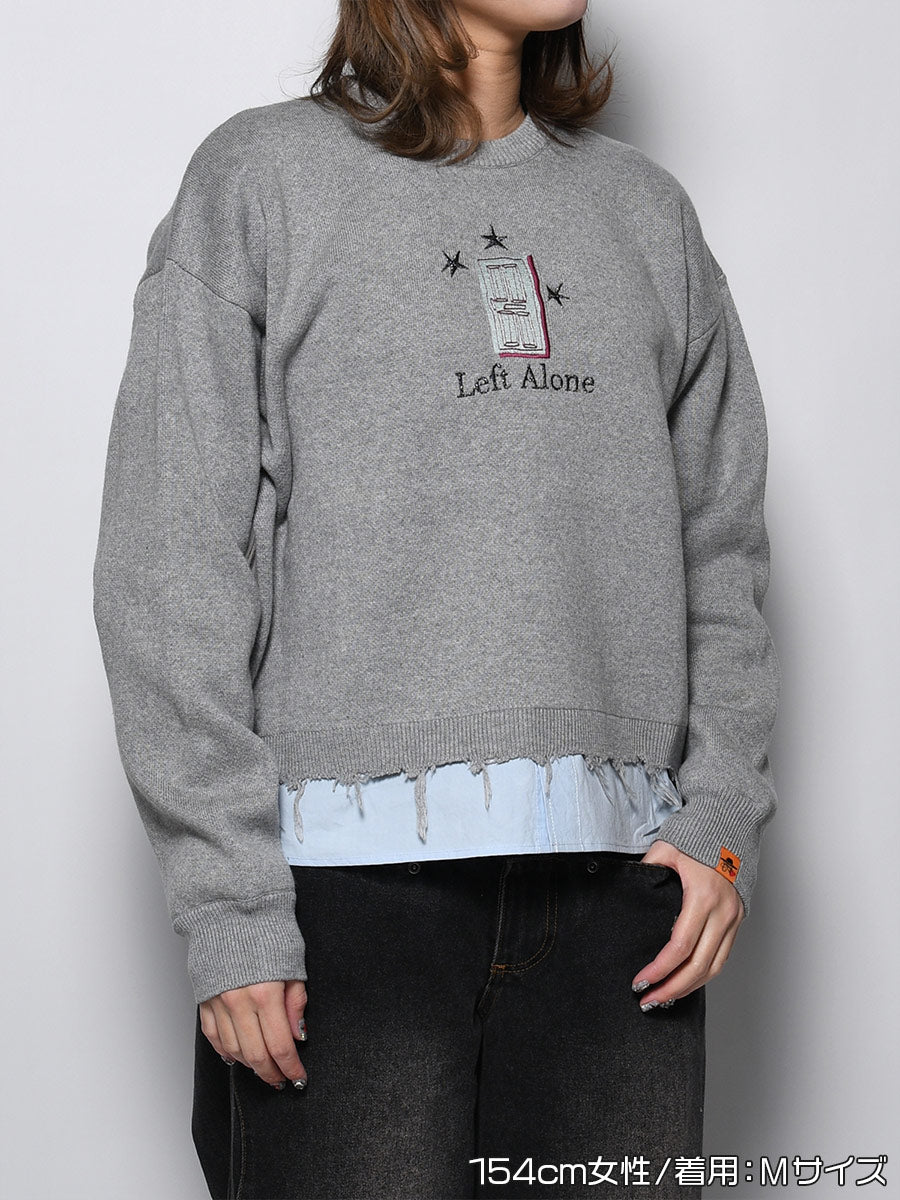 CREW KNIT -GREY-